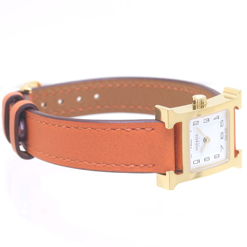 Hermes H Watch Mini Stainless Steel Leather