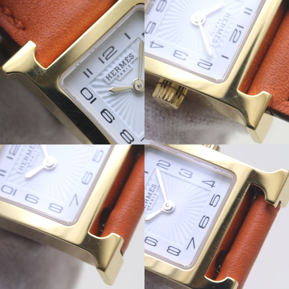 Hermes H Watch Mini Stainless Steel Leather