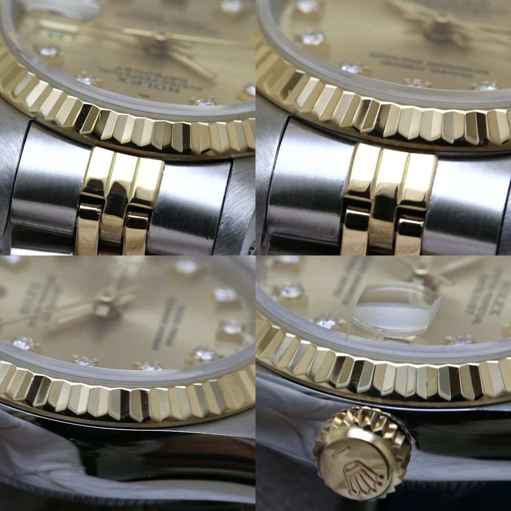 Rolex Datejust 10P Diamond 69173G Champagne Gold Watch