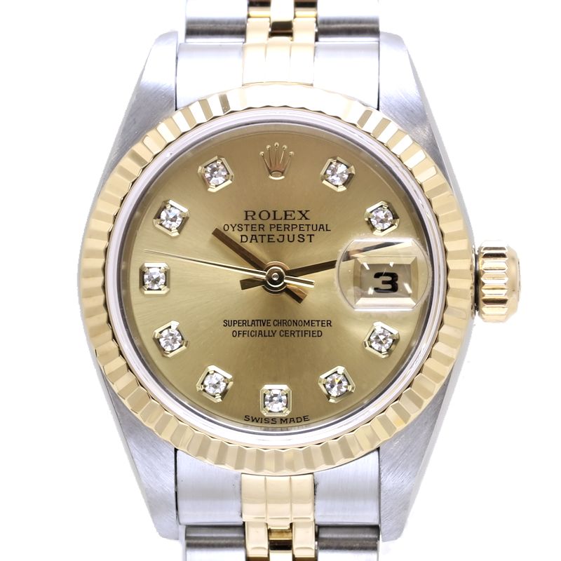 Rolex Datejust 10P Diamond 79173G Yellow Gold Stainless Steel