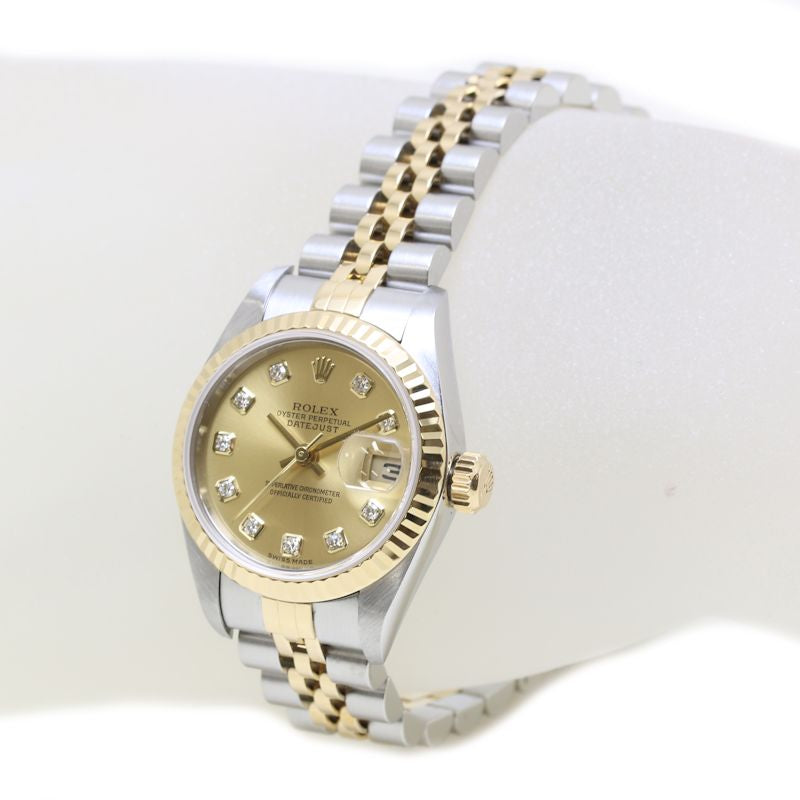 Rolex Datejust 10P Diamond 79173G Yellow Gold Stainless Steel