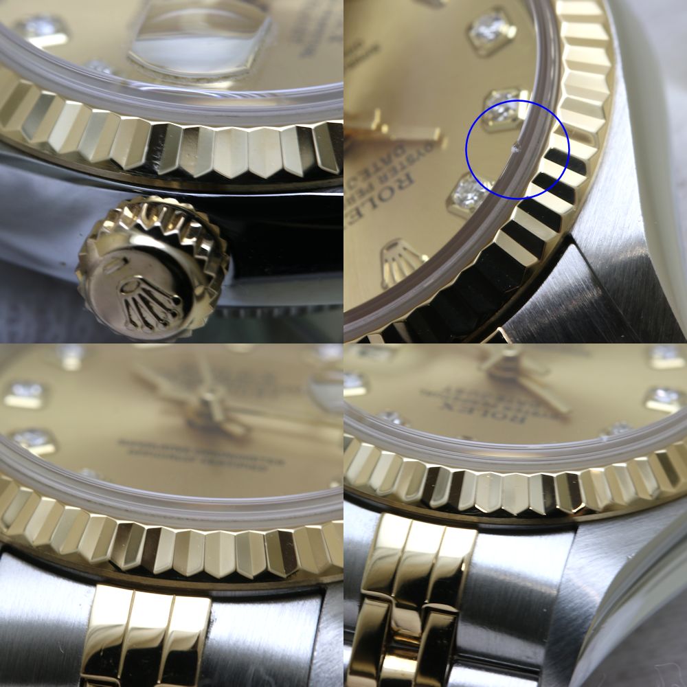 Rolex Datejust 10P Diamond 79173G Yellow Gold Stainless Steel