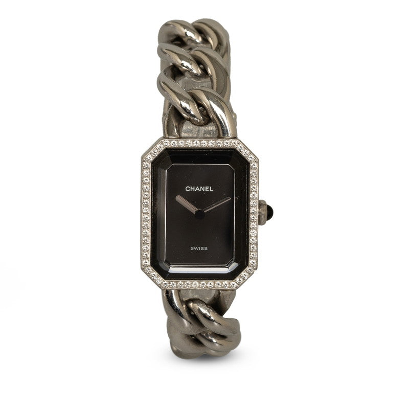 Chanel Premiere Stainless Steel Ladies Quartz Black Dial Wristwatch H2163