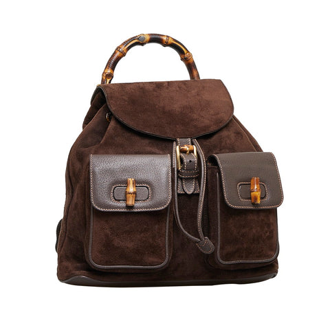 Leather & Suede Bamboo Backpack 003 58