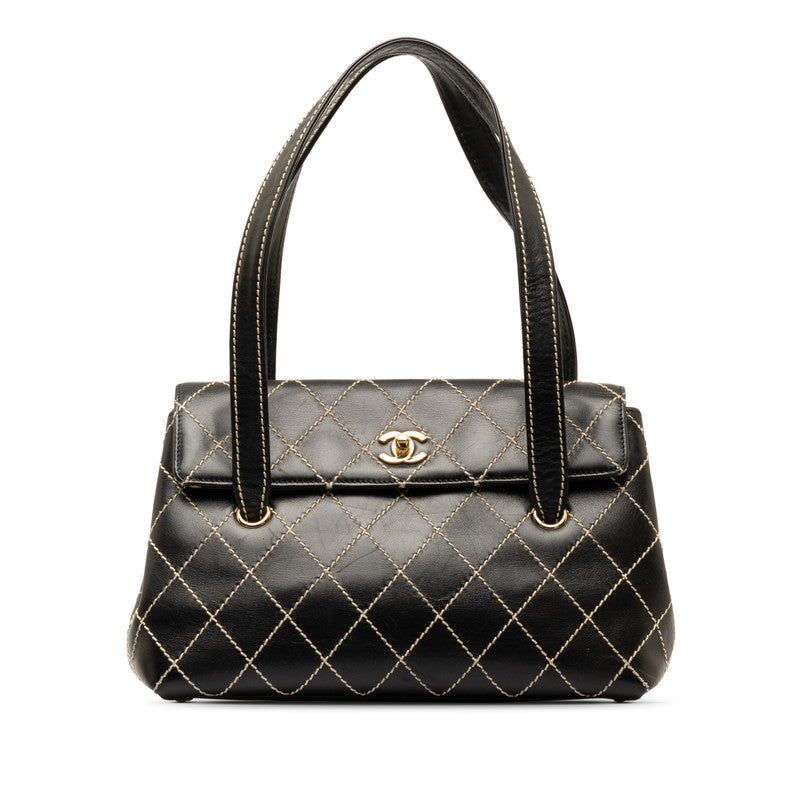 Chanel CC Wild Stitch Leather Handbag Handbag Leather in Good condition