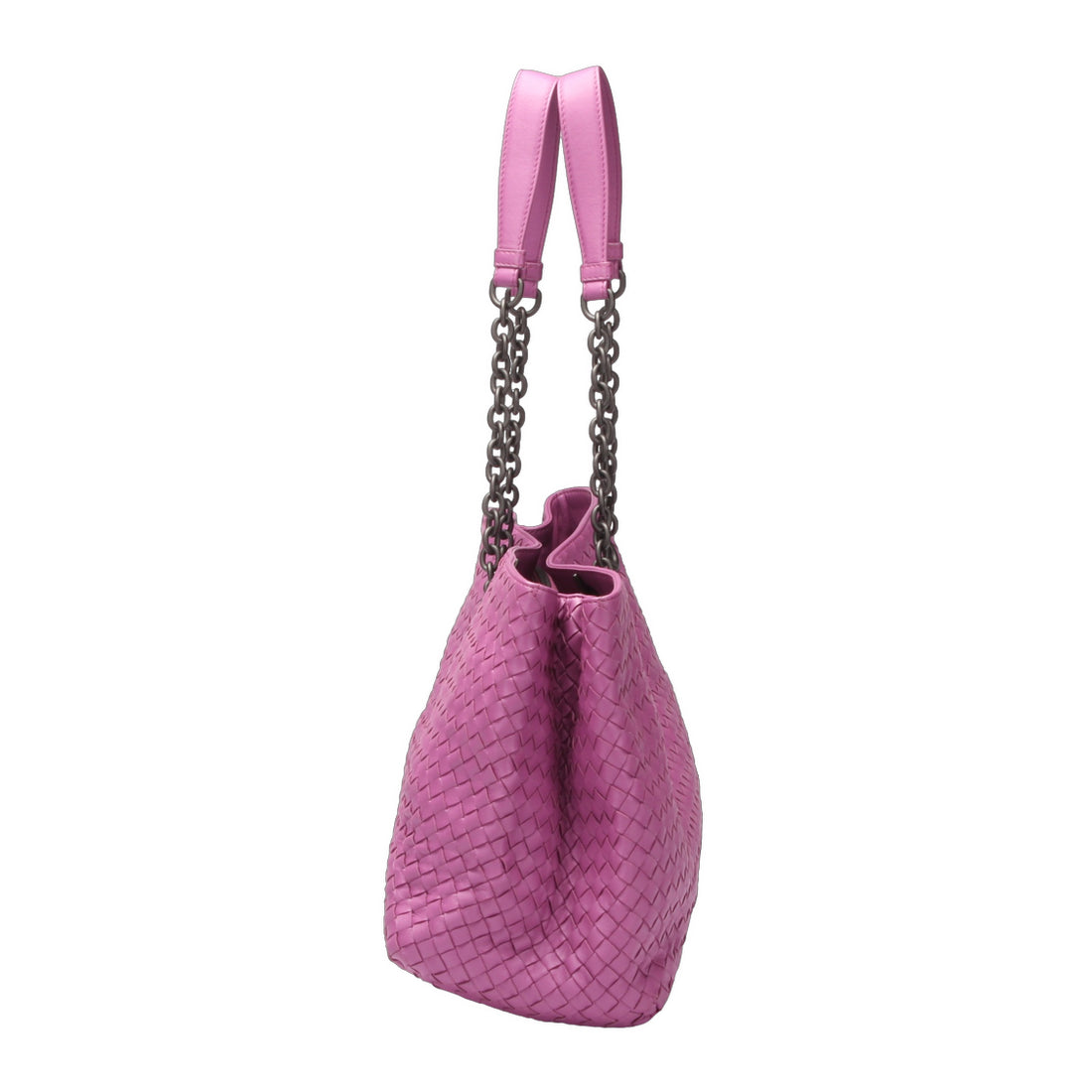 Leather Intrecciato Chain Tote Bag