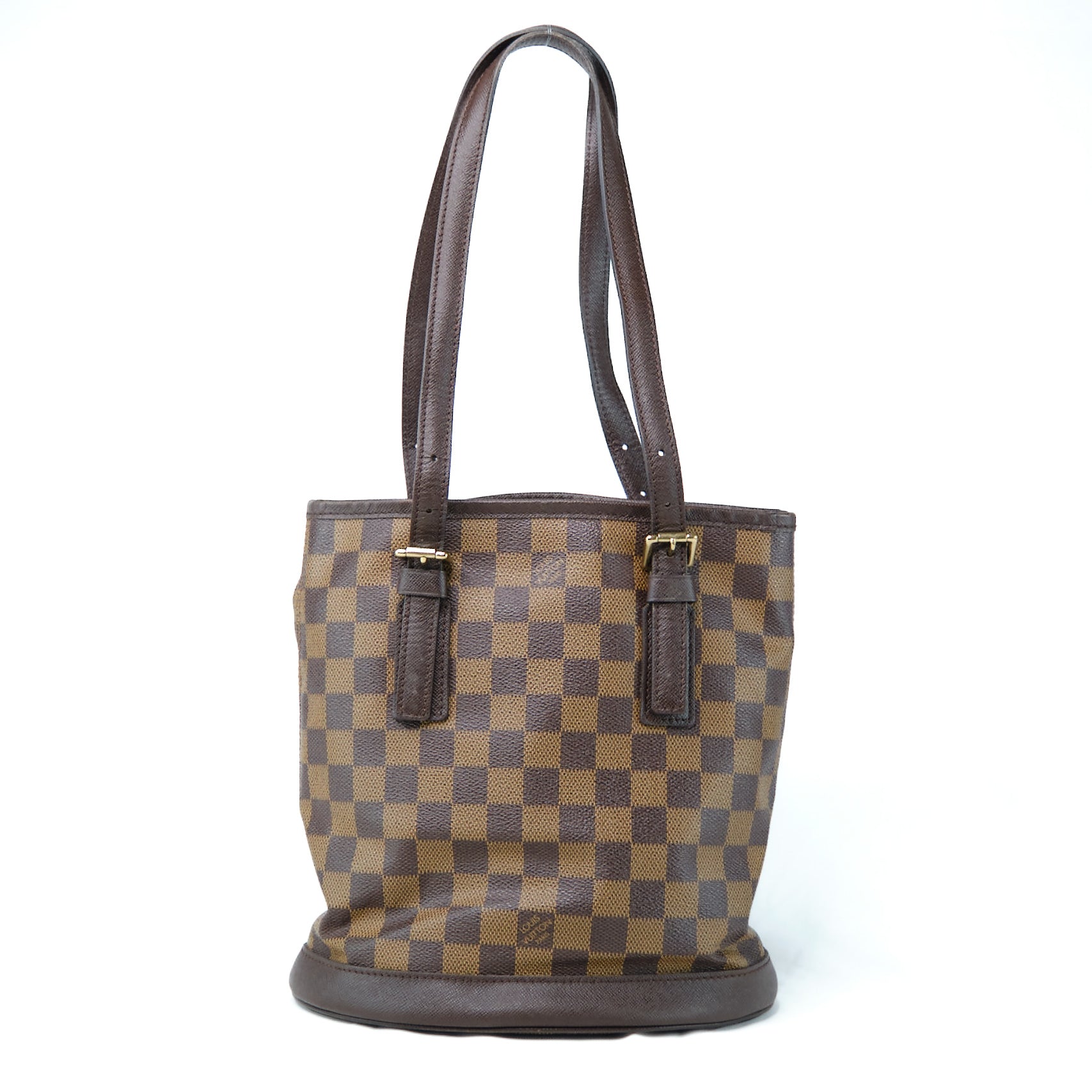 Damier Ebene Marais Bucket Bag with Pouch – LuxUness