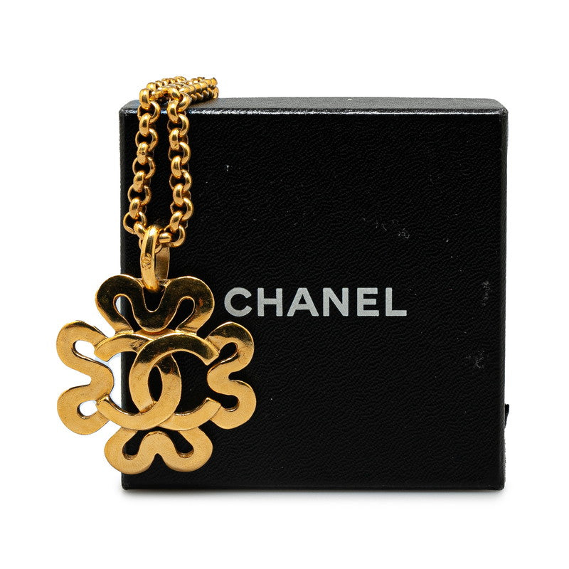 Chanel Vintage Coco Mark Aztec Chain Necklace Gold Plated in Great Condition