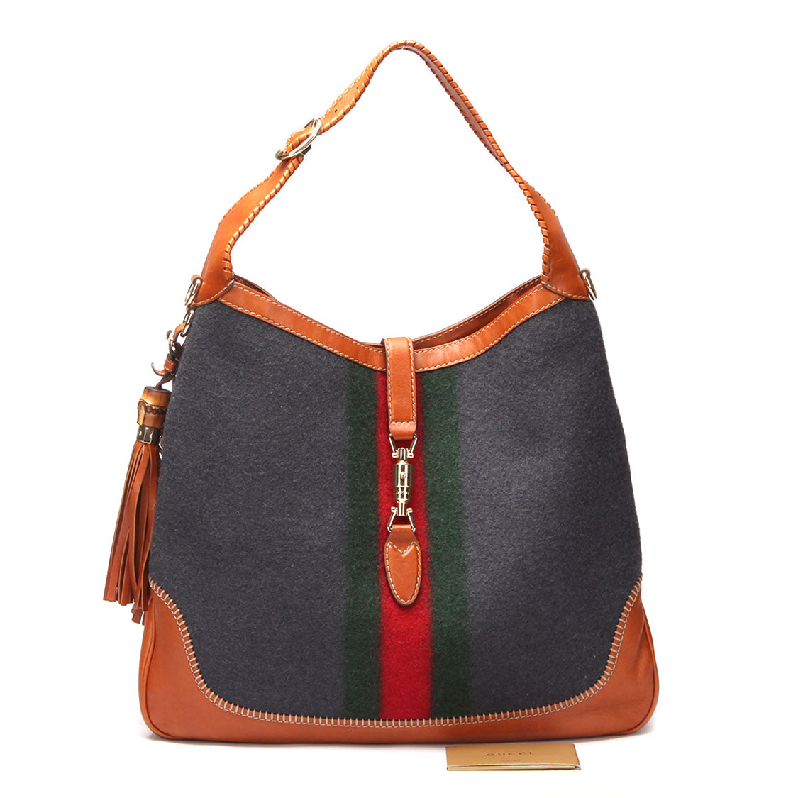 Wool & Leather Web Jackie Hobo Bag 223929