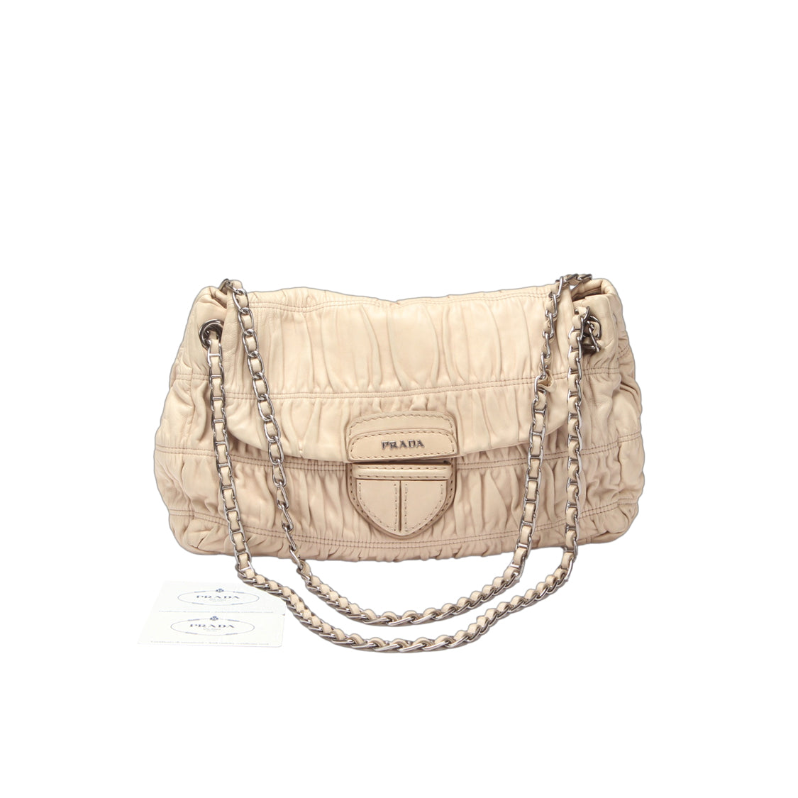 Nappa Gaufre Flap Shoulder Bag