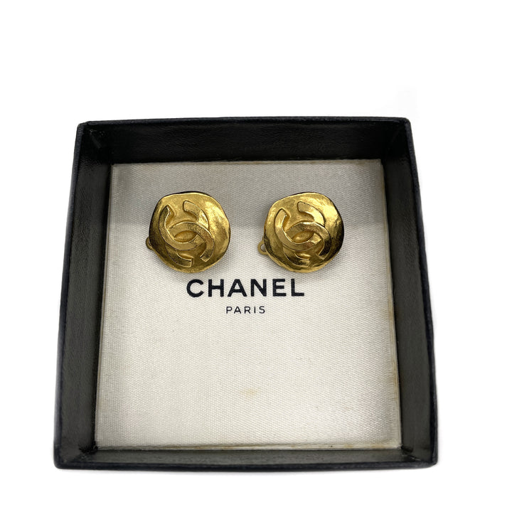 Chanel CC Clip On Earrings Metal Earrings in Great Condition