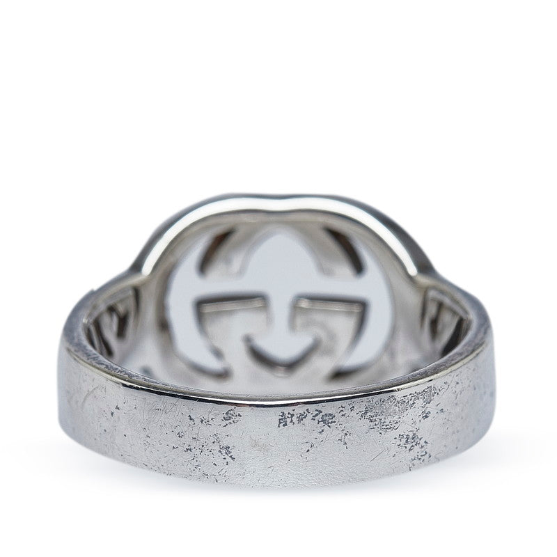 Gucci Interlocking G Silver Ring SV925 Size 21 in Very Good Condition