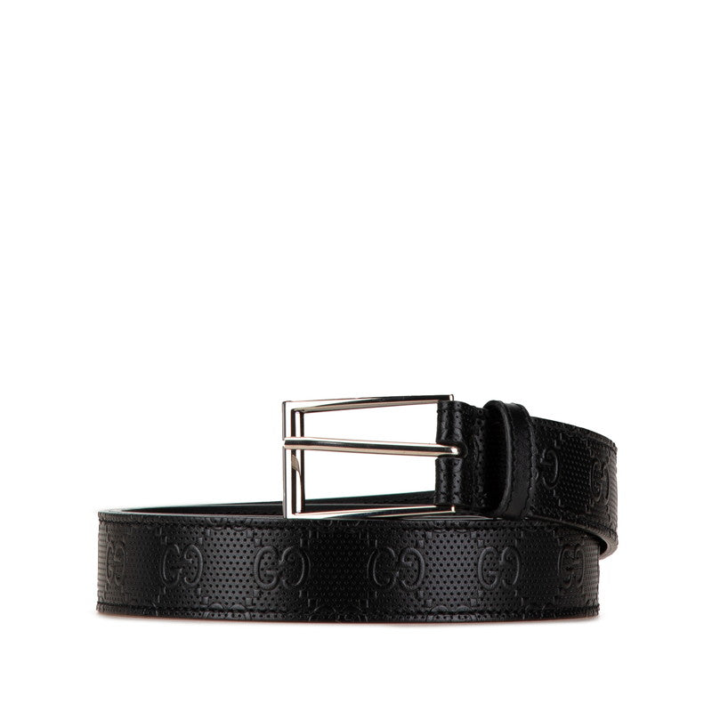 Gucci Leather Signature Square Buckle Belt