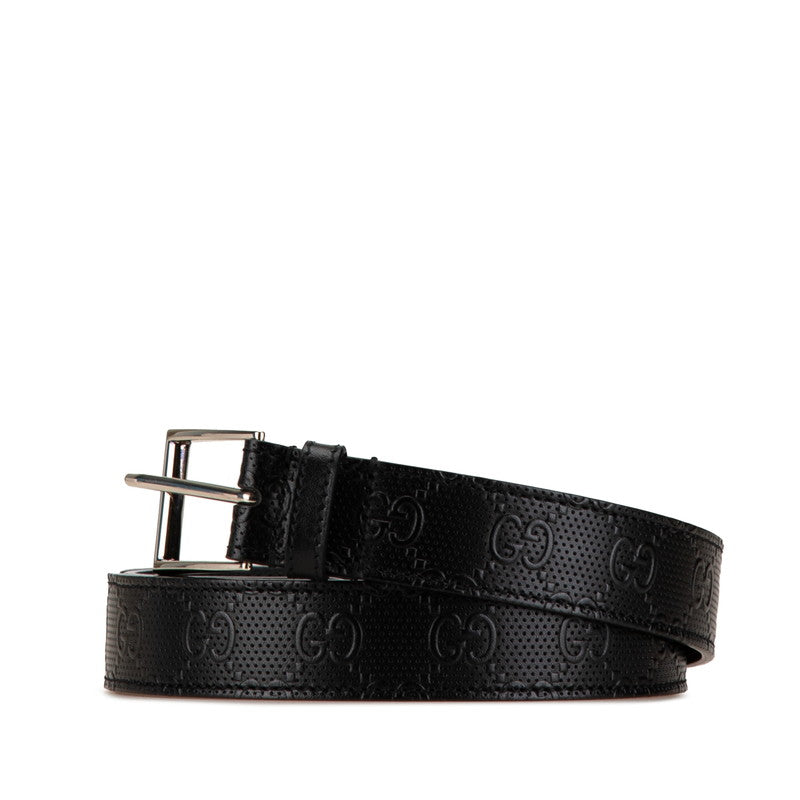 Gucci Leather Signature Square Buckle Belt