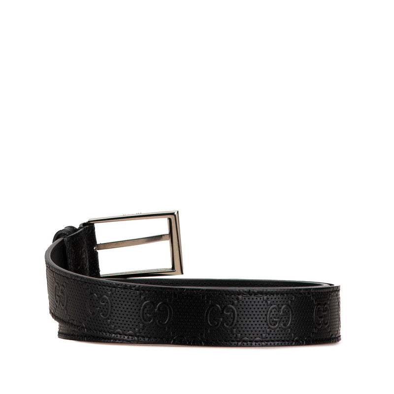 Gucci Leather Signature Square Buckle Belt