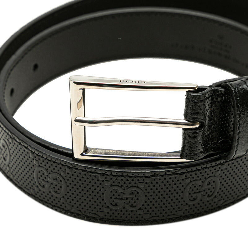 Gucci Leather Signature Square Buckle Belt