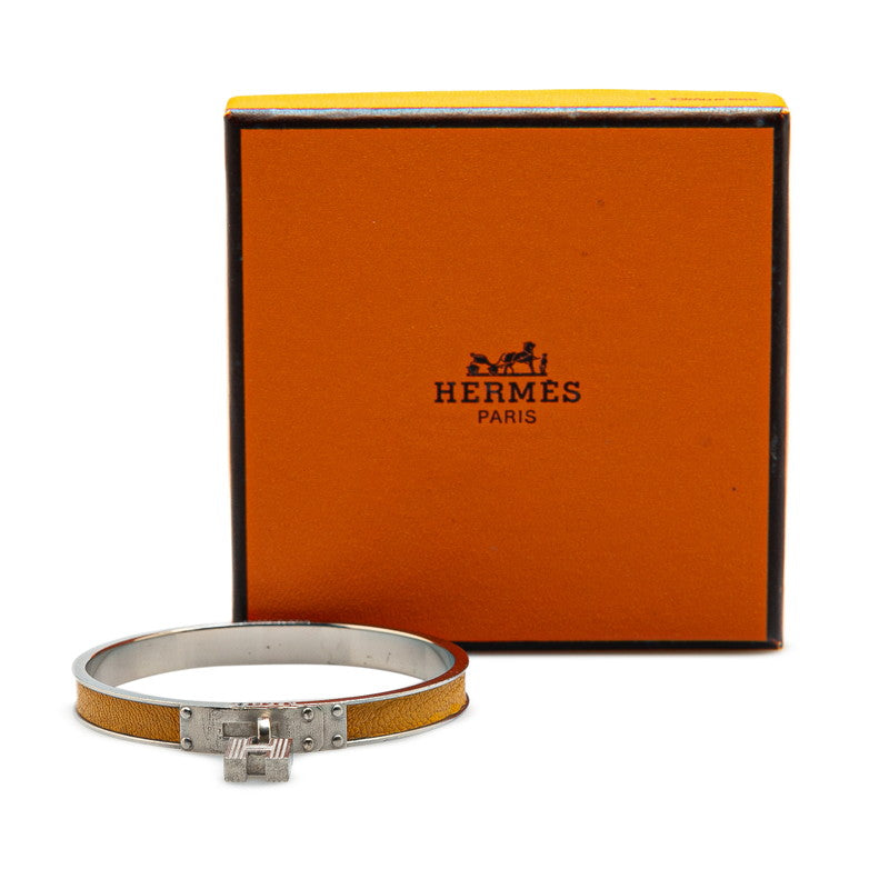 Hermes Kelly Bangle H Motif Silver Yellow