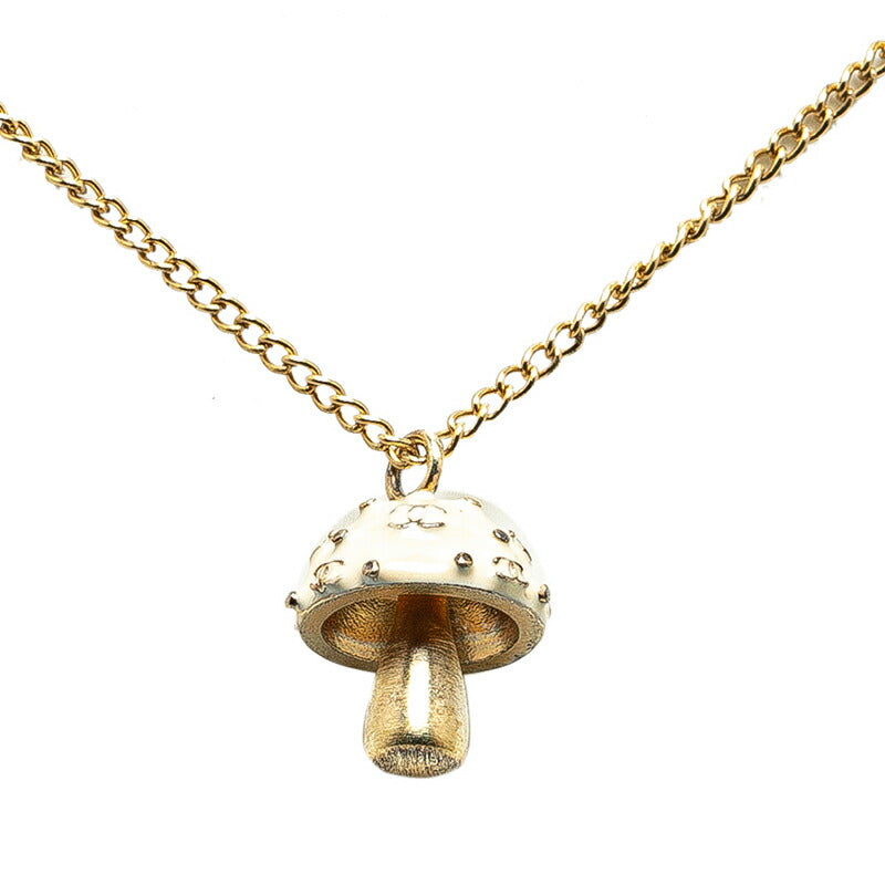 Chanel Coco Mark Mushroom Necklace Gold