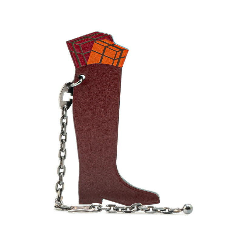 Hermes Leather Box Boots Charm Keychain