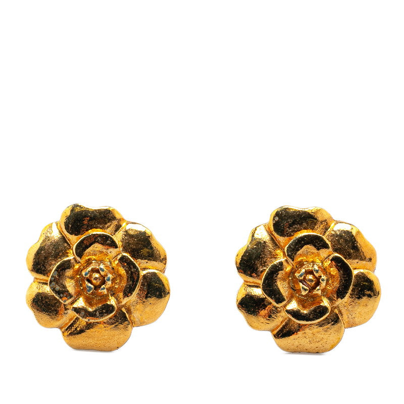 Chanel Camellia Earrings Gold Plated