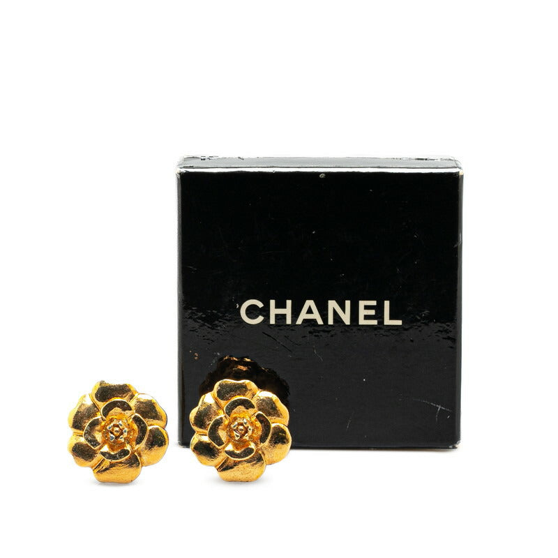 Chanel Camellia Earrings Gold Plated