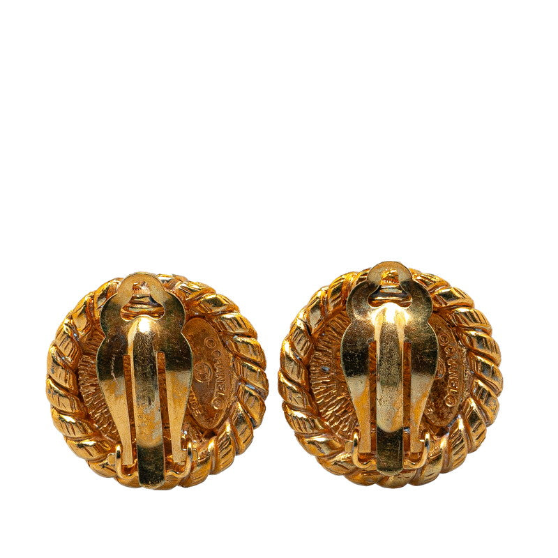 Chanel Gold Plated Windmill Motif Earrings