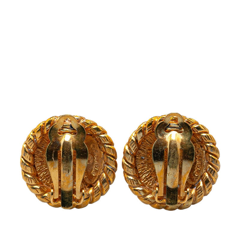 Chanel Gold Plated Windmill Motif Earrings