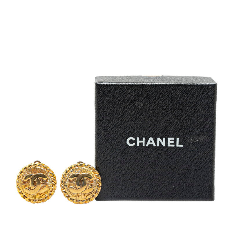 Chanel Gold Plated Windmill Motif Earrings