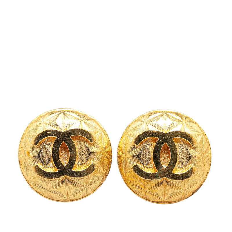 Chanel Vintage Matelasse Coco Mark Earrings