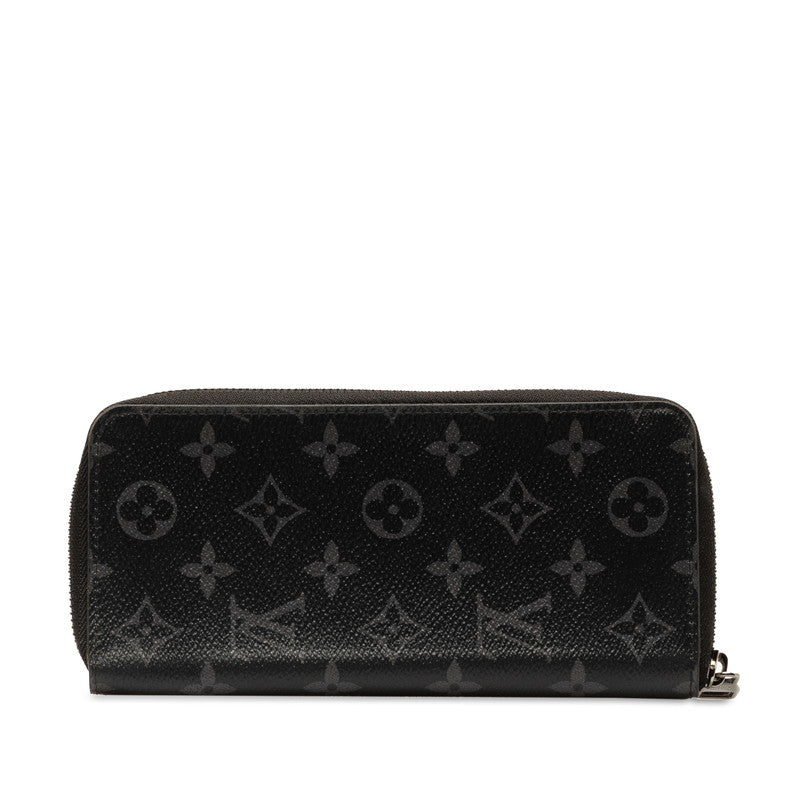 Louis Vuitton Monogram Eclipse Zippy Wallet Vertical Long Wallet M62295 Black Gray PVC Leather in Great Condition