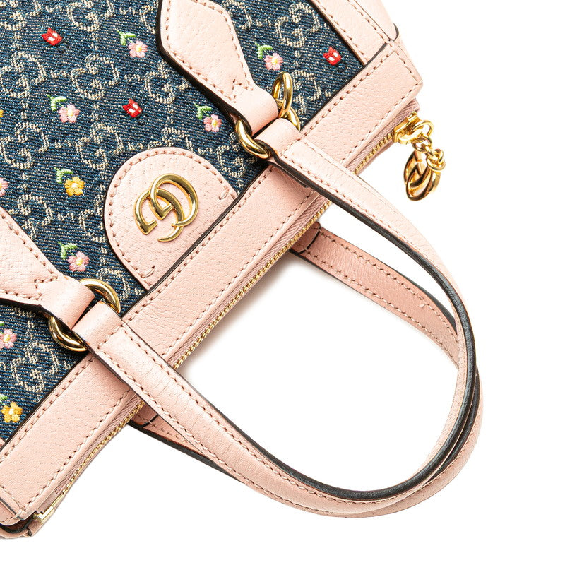 Gucci Ophidia Flower Embroidery Leather Denim 2way Bag Japan