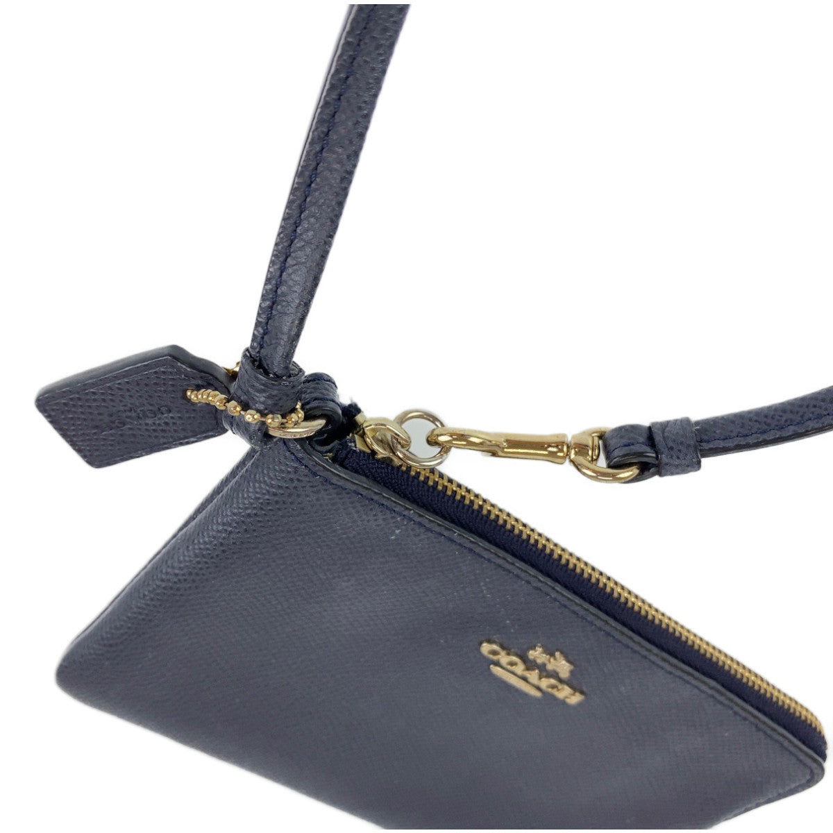 Coach Navy Gold PVC Pouch 400394