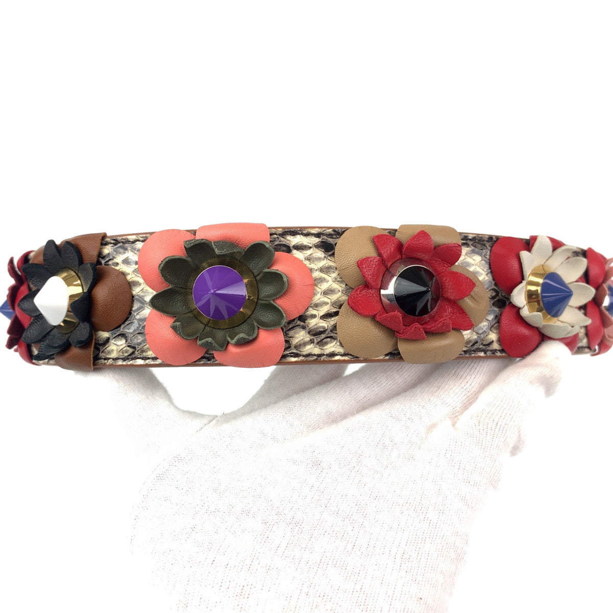 Fendi Leather/Plastic Strap You Flower 400877 in Great Condition