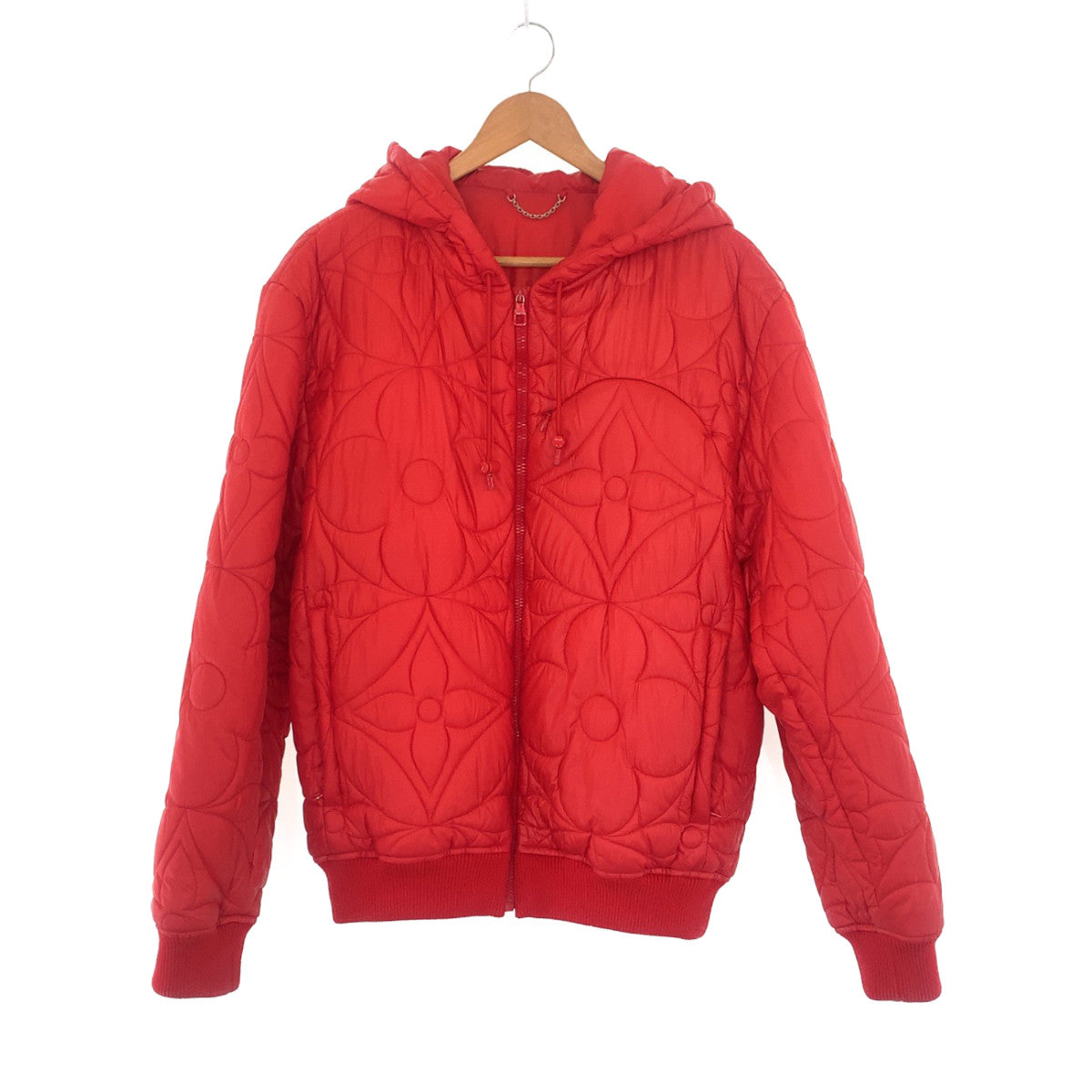 Louis Vuitton Monogram Quilted Jacket Red Polyester