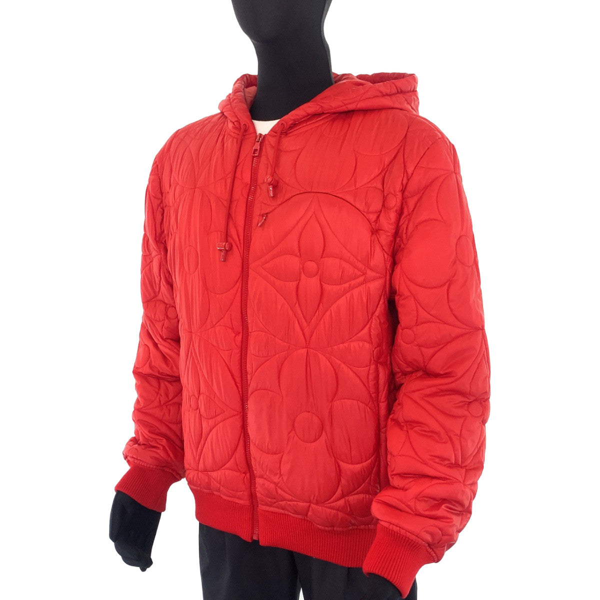 Louis Vuitton Monogram Quilted Jacket Red Polyester