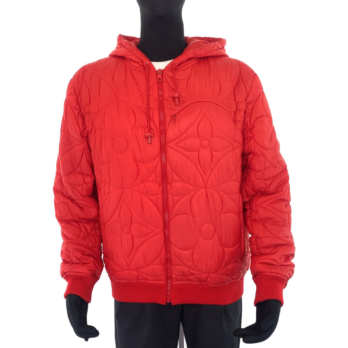 Louis Vuitton Monogram Quilted Jacket Red Polyester