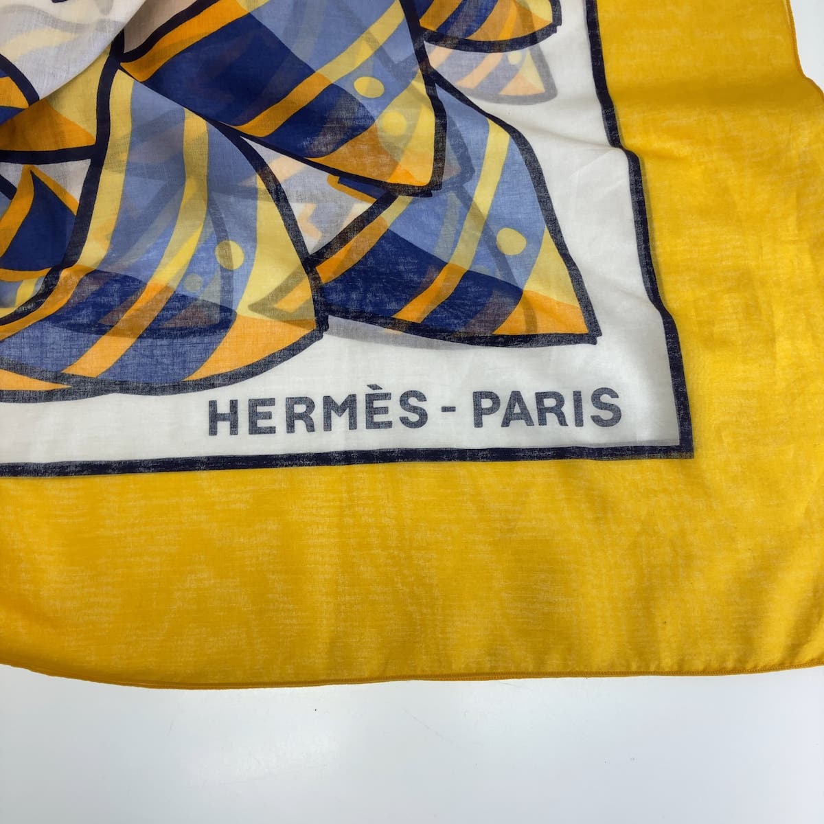 Hermes Cotton Pareo Scarf Yellow Multicolor in Great Condition