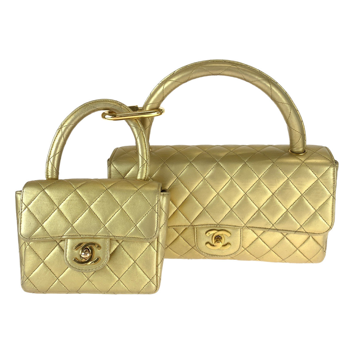 Chanel Vintage Lambskin Matelasse Handbag