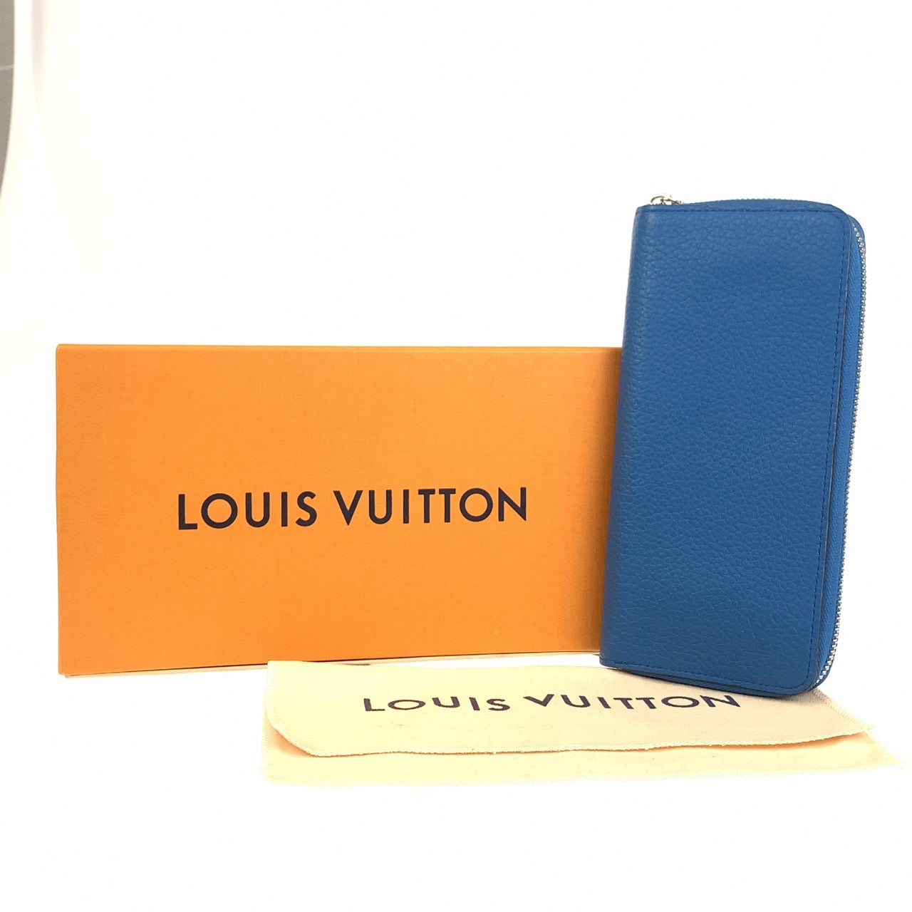 Louis Vuitton Zippy Wallet Blue Leather