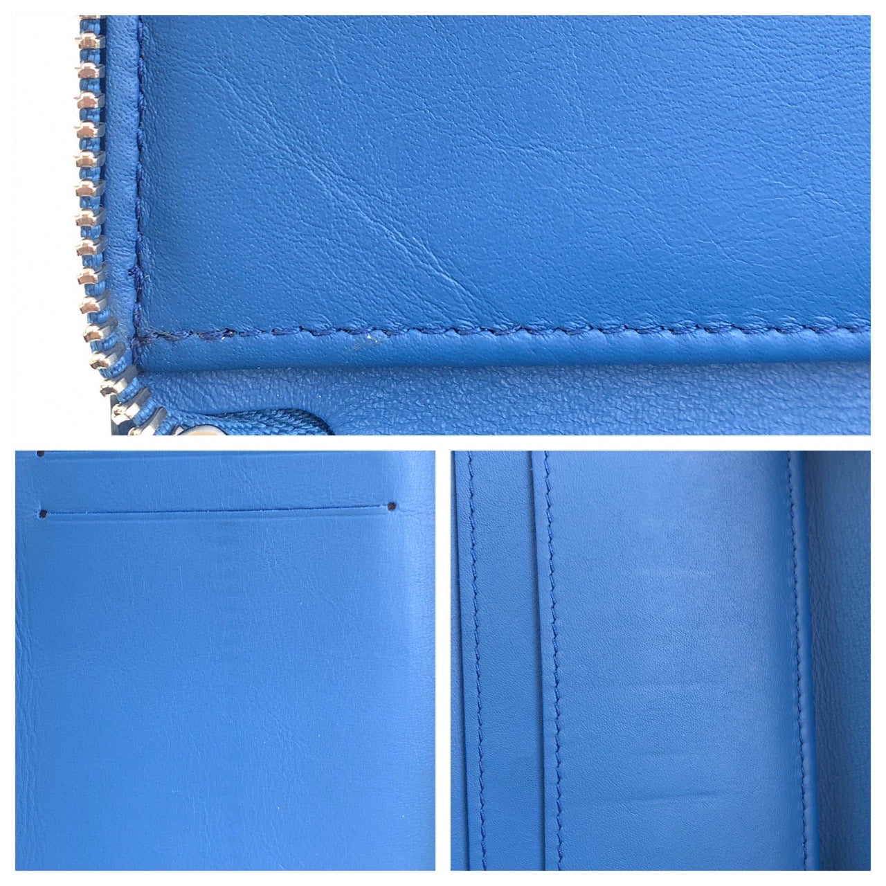 Louis Vuitton Zippy Wallet Blue Leather