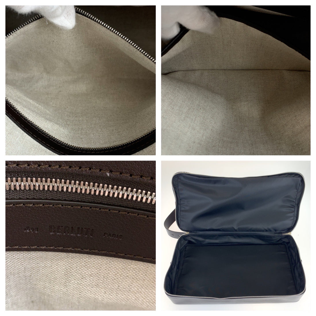 Berluti Leather Denim Boston Bag 2way