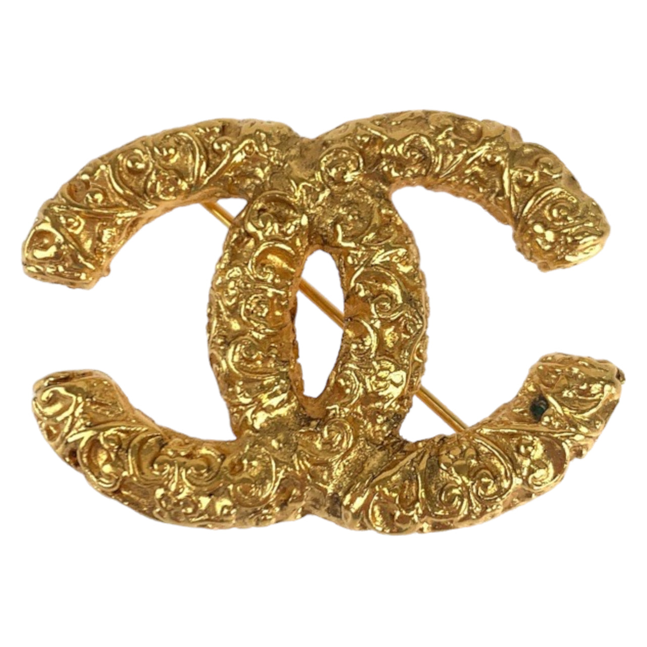 Chanel Vintage Gold Metal Brooch