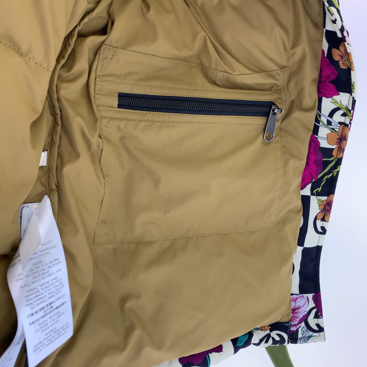 Gucci The North Face S Purple Multicolor Polyester/Cotton Down Jacket in Pristine Condition