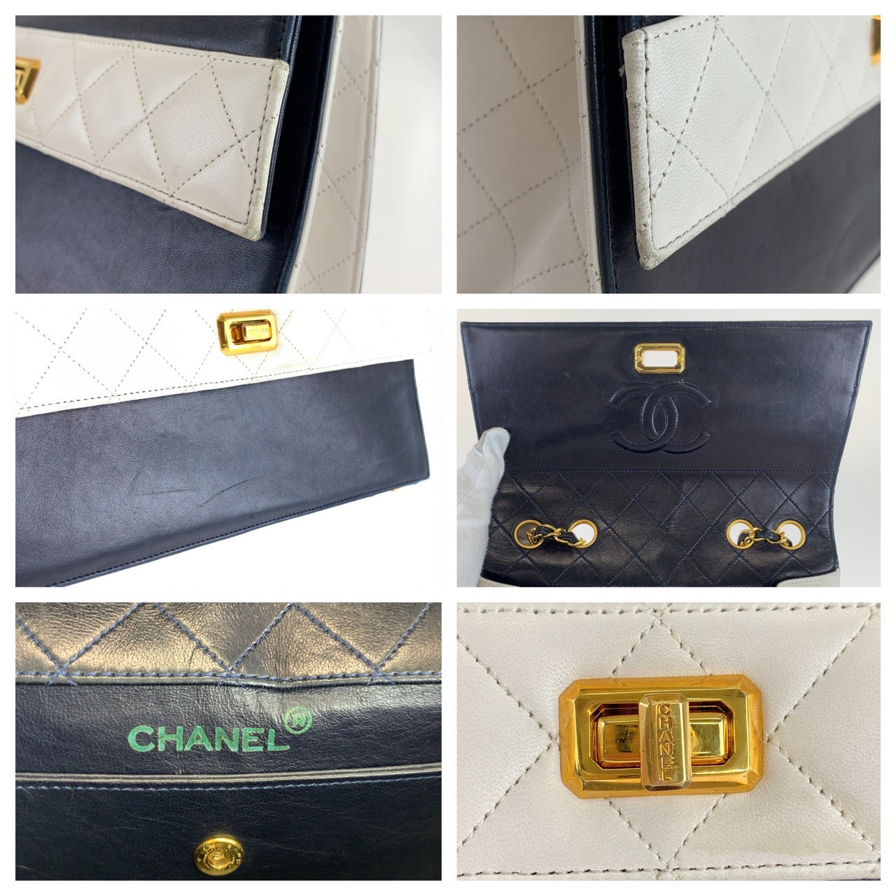 Chanel Lambskin Trapezoid Matelasse Turn Lock Shoulder Bag in Very Good Condition