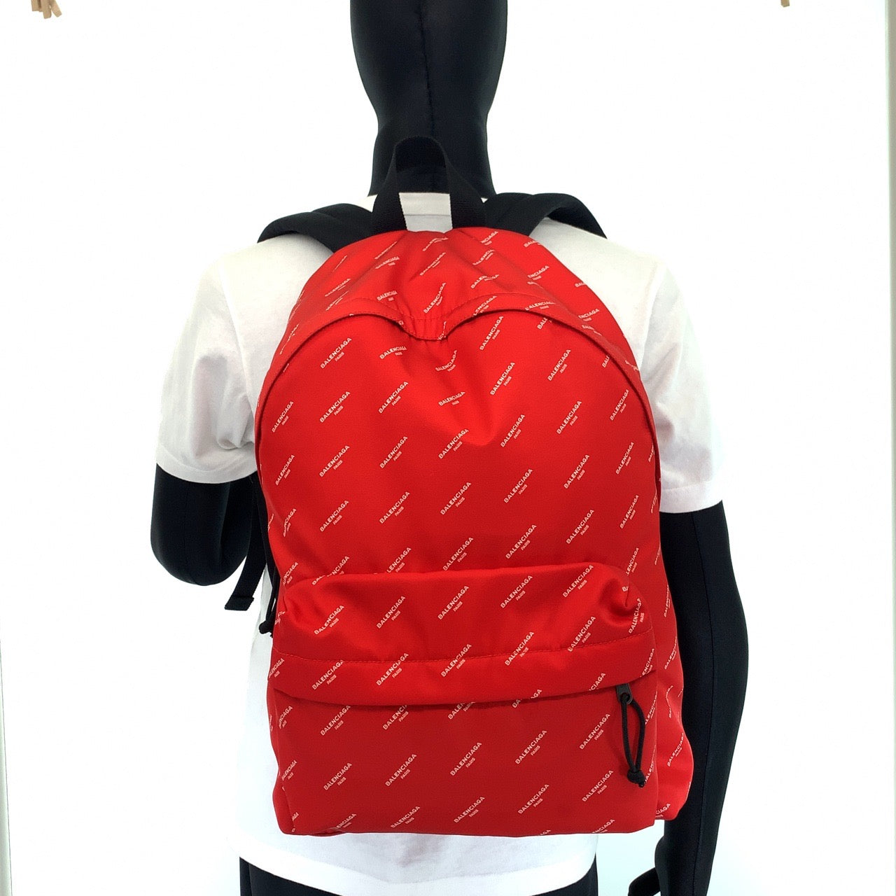 Balenciaga Explorer Nylon Backpack Red Black