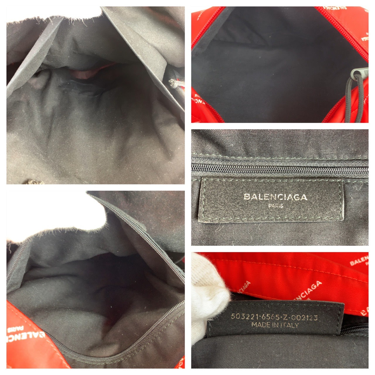 Balenciaga Explorer Nylon Backpack Red Black