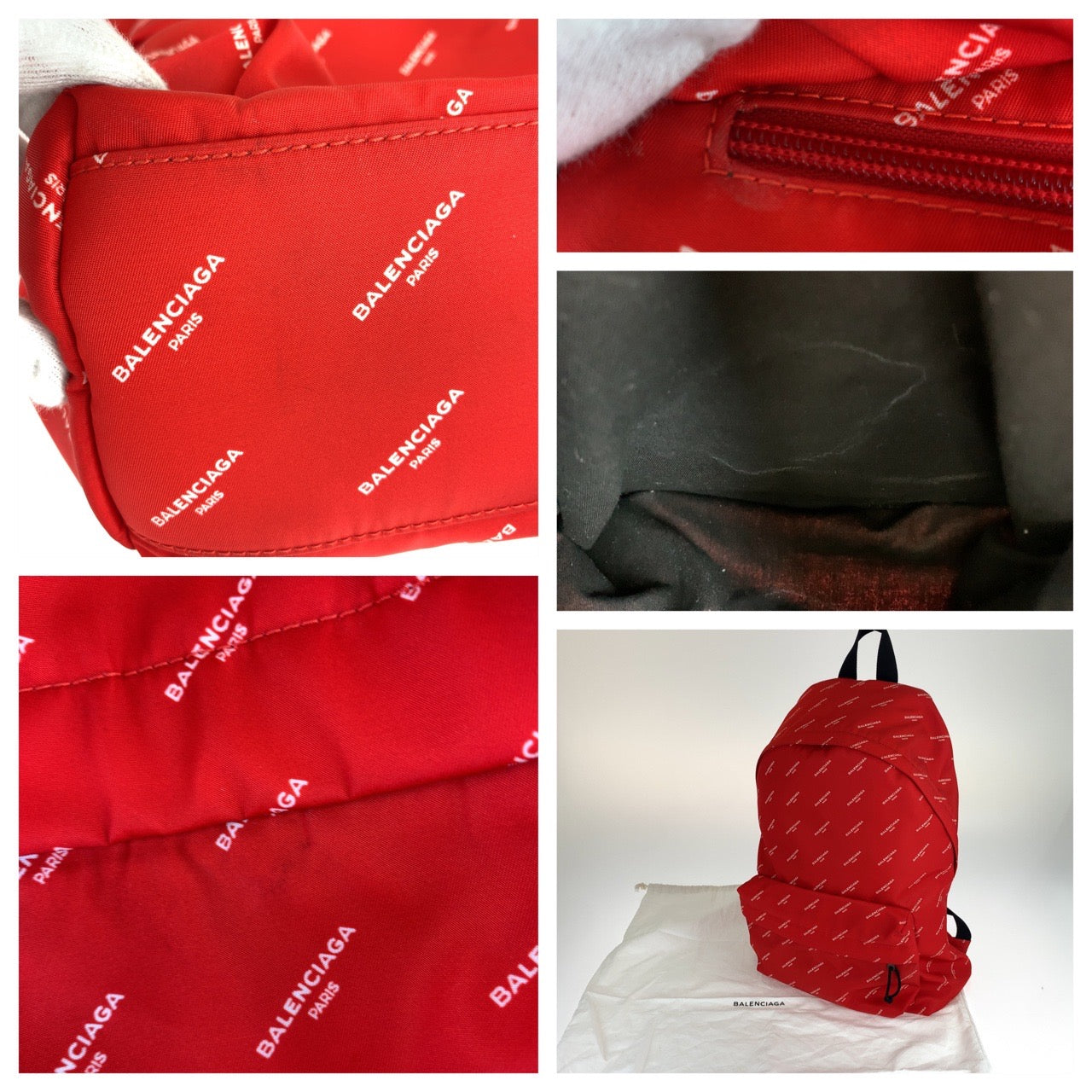 Balenciaga Explorer Nylon Backpack Red Black