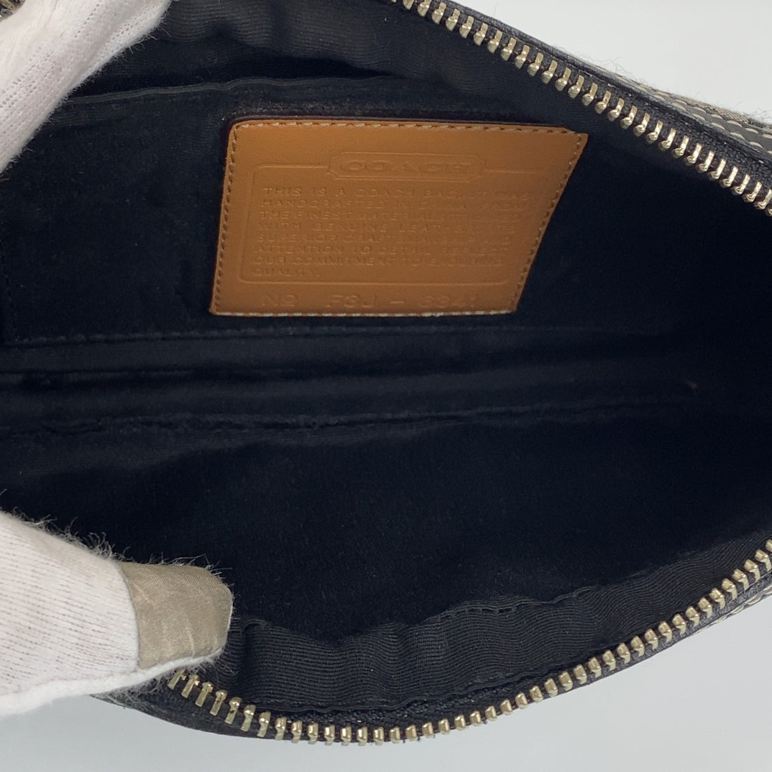 Coach Signature Canvas Leather Pouch