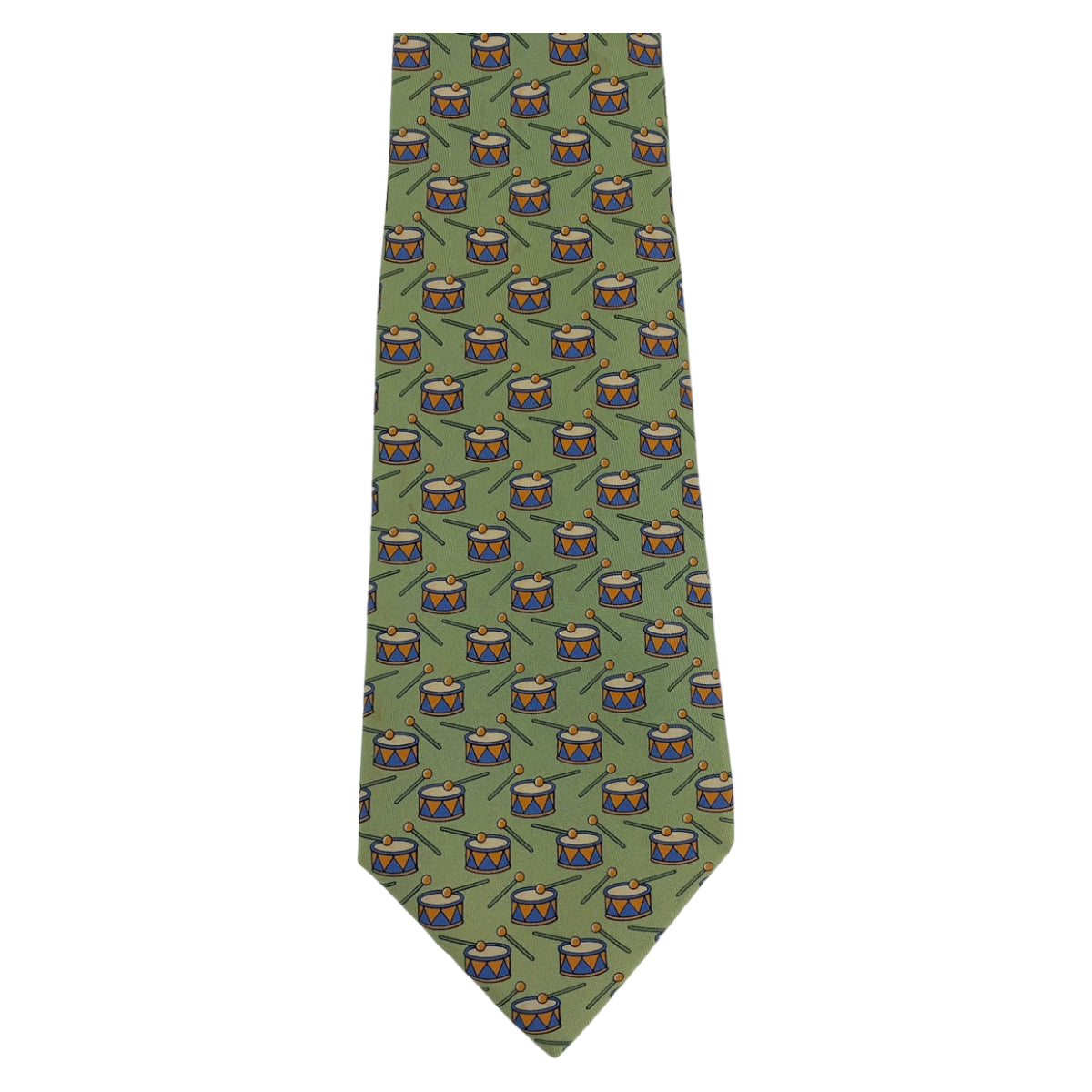 Hermes Green Silk Tie for Men in Very Good Condition