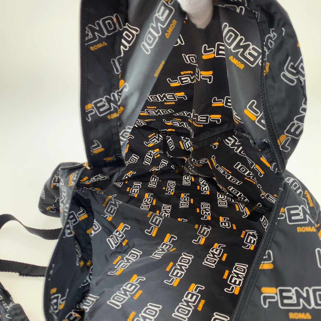 Fendi Nylon Backpack with Pouch Black in Great Condition